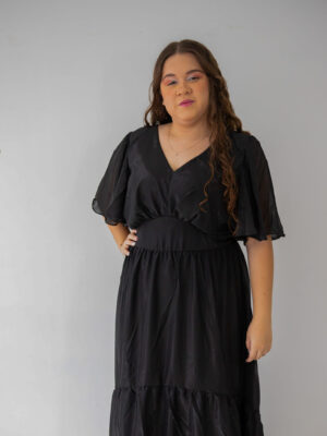 Vestido Chiffon com Brilho