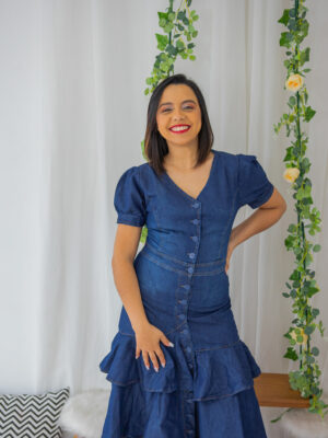 Vestido Catarina Jeans Escuro