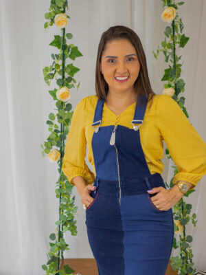 Jardineira Denim Bella