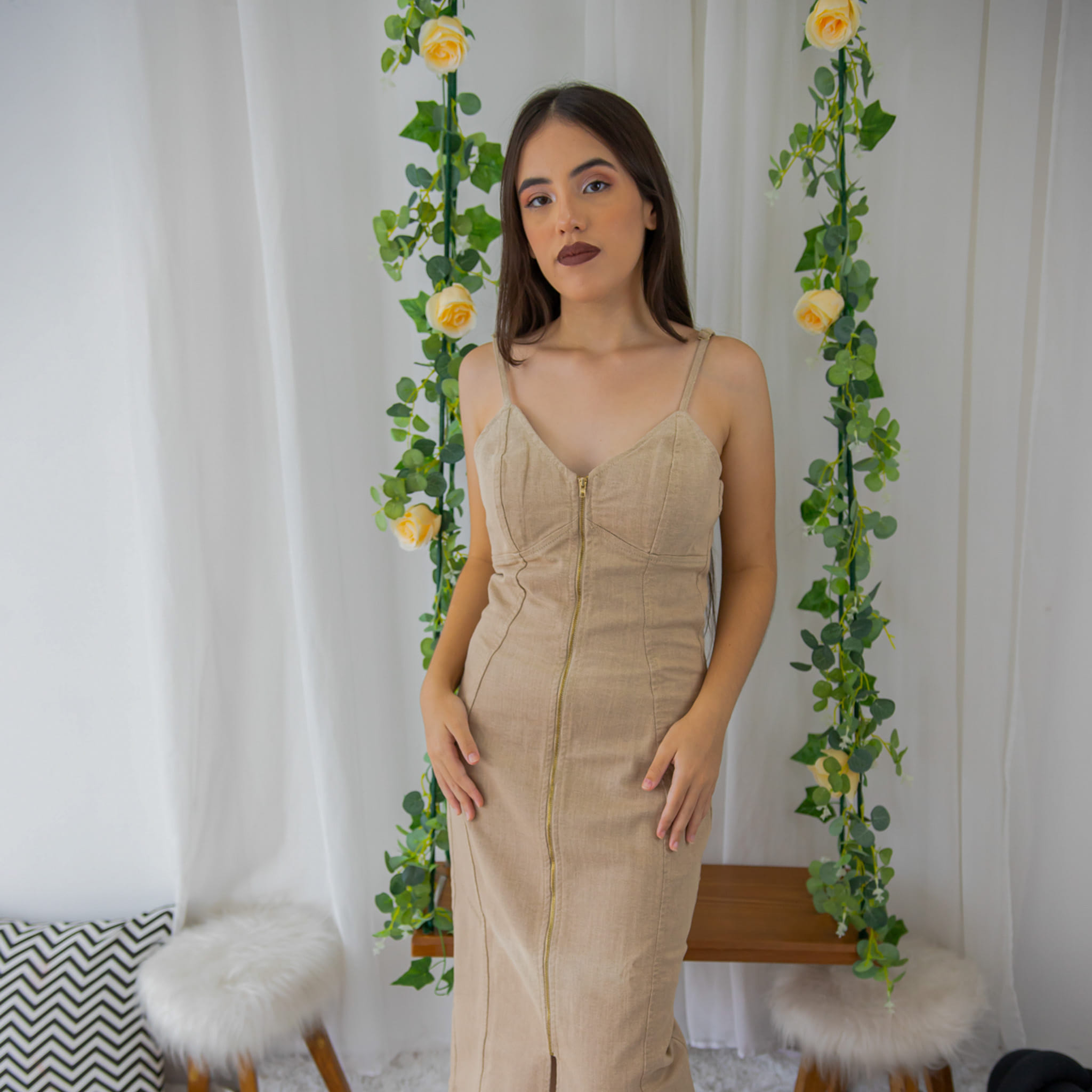 Vestido Areia Serena